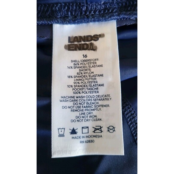 Lands' End Quick Dry Active Board Skort 16 Swim Skirt Navy Large Athletic S73 - Picture 5 of 5